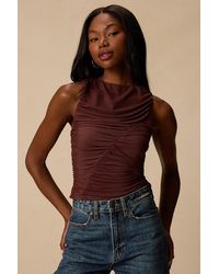 Lulus - Camari Mesh Ruched Tank Top - Lyst