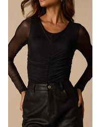 Lulus - Everyday Luck Ruched Long Sleeve Bodysuit - Lyst