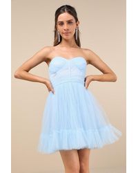 Lulus - Lovely Flirtation Tulle Strapless Bustier Mini Dress - Lyst
