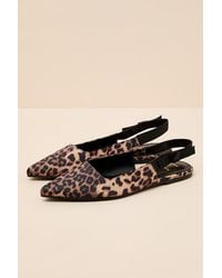 Lulus - Brianna Leopard Pointed-Toe Slingback Flats - Lyst