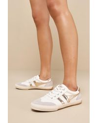 Gola - Badminton Off And Color Block Suede Leather Sneakers - Lyst