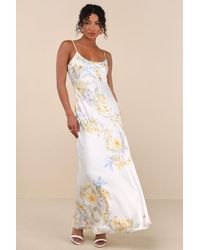 Lulus - Donna Floral Sleeveless Slip Maxi Dress - Lyst