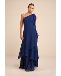 Lulus - Camellia One-Shoulder Bow Maxi Dress - Lyst
