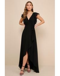 Lulus - Ravishing Charm Ruffled Wrap High-Low Maxi Dress - Lyst