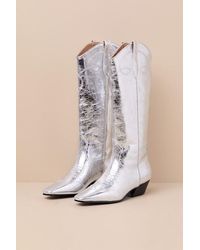 Steve Madden - Dollie Leather Knee High Western Boots - Lyst