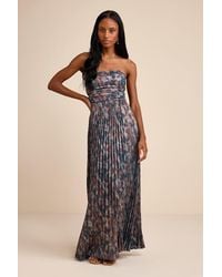 knee length dresses for ladies Women's Ulissa Orange Square Neck Jacquard Textured High Slit Maxi Dress