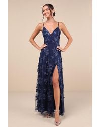 Lulus - Rare Presence 3D Floral Surplice Maxi Dress - Lyst