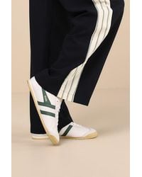 Gola - Race And Evergreen Leather Lace-Up Sneakers - Lyst