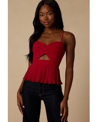 Lulus - Toluca Pleated Lace-Up Cami Top - Lyst