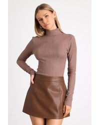 Lulus - Idyllic Option Pointelle Knit Mock Neck Sweater Top - Lyst