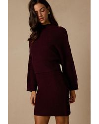 Lulus - Toasty Times Dark Long Sleeve Two-Piece Sweater Dress - Lyst
