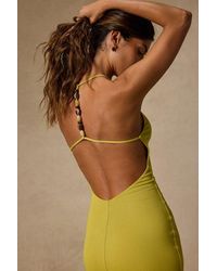 Lulus - Solia Chartreuse Jersey Knit Bodycon Midi Dress - Lyst