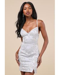 Lulus - Blissful Blossoms Sequin Backless Mini Dress - Lyst