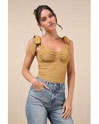Lulus - Gracefully Sweet Bustier Tie-Strap Tank Top - Lyst