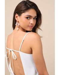 Lulus - Simple Decadence And Flower Drop Earrings - Lyst