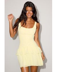 Lulus - Castoria Pleated Tiered Mini Dress - Lyst