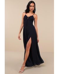 Lulus - Marveled Beauty Sleeveless Tie-Front Maxi Dress - Lyst