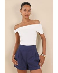 Lulus - Marieke Pleated High-Rise Shorts - Lyst