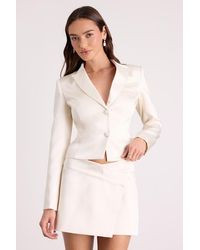 Lulus - Harris Satin Low-Rise Mini Skirt - Lyst