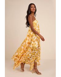 Lulus - Dezzi Multi Floral Halter Shift Maxi Dress - Lyst