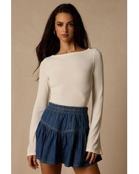 Lulus - Maelis Ribbed Knit Long Sleeve Boat Neck Top - Lyst