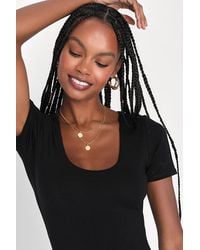 Lulus - Basically Effortless Short Sleeve Scoop Neck Top - Lyst