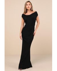 Lulus - Stunning Mystery Mesh Cowl Back Mermaid Maxi Dress - Lyst