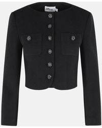 Self-Portrait - Wool Blend Padded Jacket - Lyst