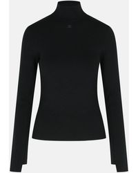 Courreges - Turtleneck Sweater In Viscose Blend - Lyst