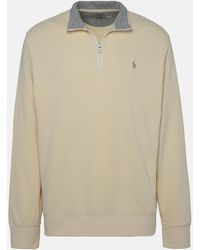 Polo Ralph Lauren - Ivory Cotton Blend Sweatshirt - Lyst