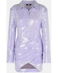 ROTATE BIRGER CHRISTENSEN - Misty Lilac Polyester Sequined Mini Dress - Lyst