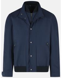Fay - Cotton And Nylon Faille Bomber Jacket - Lyst