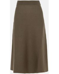 Lanvin - Beige Wool Blend Skirt - Lyst