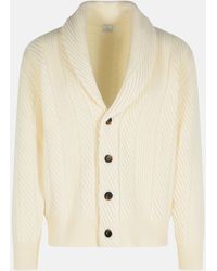 Eleventy - Ivory Wool Blend Cardigan - Lyst