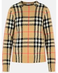 Burberry - 'Constance Check' Cashmere And Wool Sweater - Lyst
