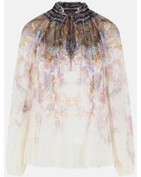 Zimmermann - 'Luna Billow' Viscose Blouse - Lyst