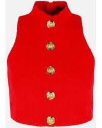 Balmain - Virgin Wool Top - Lyst