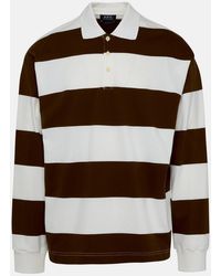 A.P.C. - Brown And White Cotton Riley Polo Shirt - Lyst