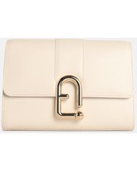 Furla - 'Urban S' Cream Leather Crossbody Bag - Lyst
