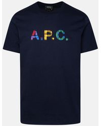 A.P.C. - Derek Blue Cotton T-shirt - Lyst
