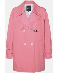 Fay - Double-breasted Cotton Trench Coat - Lyst