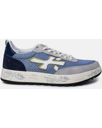 Premiata - 'nous' Blue Leather And Fabric Sneakers - Lyst