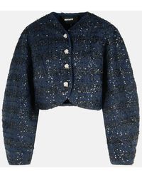 ROTATE BIRGER CHRISTENSEN - Dark Polyester Short Jacket - Lyst