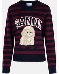 Ganni - Wool Blend Poodle Graphic Sweater - Lyst