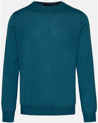 Gran Sasso - Turquoise Cashmere Blend Sweater - Lyst