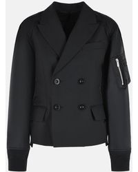 Sacai - Wool Blend Blazer - Lyst