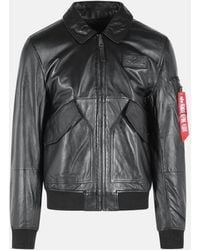 Alpha Industries - 'Cwu' Leather Jacket - Lyst