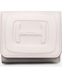 Hogan - Ivory Hammered Leather Wallet - Lyst