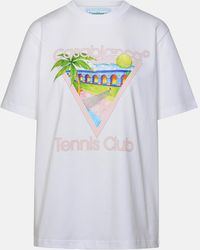 Casablanca - 'tennis Club' Organic Cotton T-shirt - Lyst