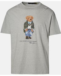 Polo Ralph Lauren - Gray Cotton T-shirt - Lyst